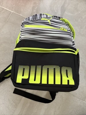 Mochila Puma negra, gris y verde neón para niños Foto 1 de 4