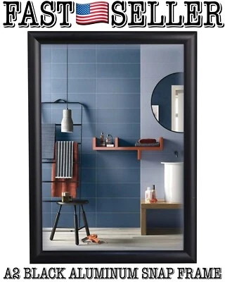 Black Aluminum A2 Picture Frame 25mm Profile Wall Mount Poster Photo Snap Frame - Image 1 of 4