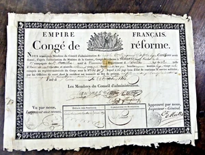 ITALIE ROME 1813 CONGÉ de réforme pour soldat au 6e REGIMENT de ligne - Bild 1 von 1