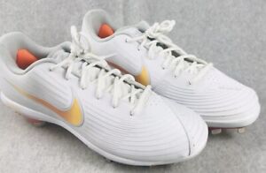 Women's Nike Softball Cleats Drag On Lunarlon, CD0110-105, White/Orange, Size 11