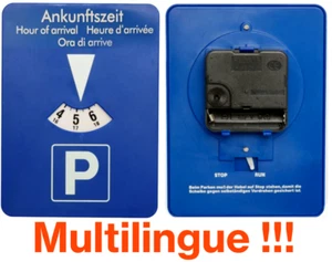 Disque de stationnement parking avec horloge pour zone bleue - MULTILINGUE - Imagen 1 de 3