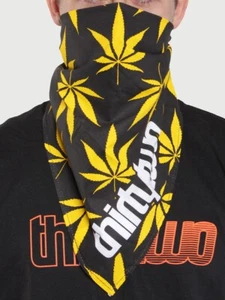 Mascarilla Thirtytwo Stick Em Up Bandana, estampado de hojas negras/amarillas - Imagen 1 de 1