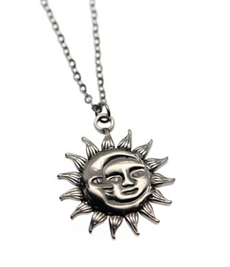 collana tutta in acciaio anallergico con ciondolo luna e sole per donna ragazza - Foto 1 di 7