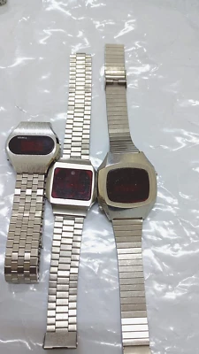 Reloj LED vintage 1976 Sanyo/Timex/Sears Roebuck & Co lote no funciona Foto 1 de 4