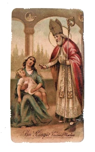 S. BIAGIO VESCOVO E MARTIRE ANNO 1898 SANTINO HOLY CARD IMAGE PIEUSE - Picture 1 of 2