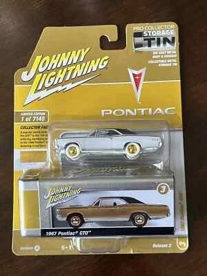 2023 JOHNNY LIGHTNING TIN STORAGE WHITE LIGHTNING CHASE-1967 PONTIAC GTO - Image 1 of 3