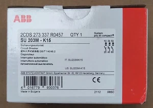 ABB SU203M-K15 UNTERBRECHUNGSSCHALTER, 3-POLIG, 15A, K KURVE, SU 203-K15, NEU IM KARTON - Bild 1 von 5