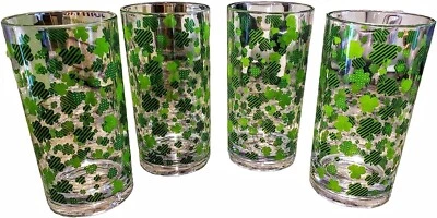 St Patrick's Clover Acrylic Shamrock Glasses - 6 x 3 Inches Set of 4 - Image 1 of 2