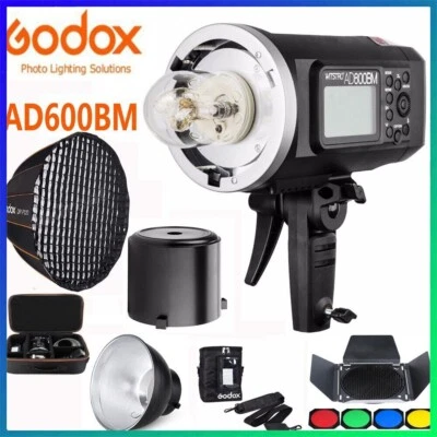 Godox AD600BM HSS 1/8000s Strobe Flash Kit+ Reflector+ BD-04+ Bag+ 120cm Softbox - Image 1 of 4
