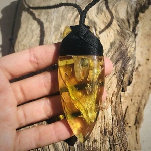 Maori Inspired Toki Baltic Amber Pendant Necklace - Picture 1 of 5