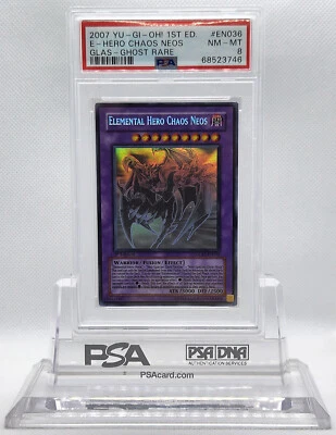 YUGIOH 1ST ED GLAS-EN036 ELEMENTAL HERO CHAO NEOS GHOST PSA 8 NM-MT #68523746 - Image 1 of 4