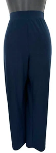 Christopher & Banks Women's Pull On Pants Size Large Blue Poly Knit Stretch - Picture 1 of 11