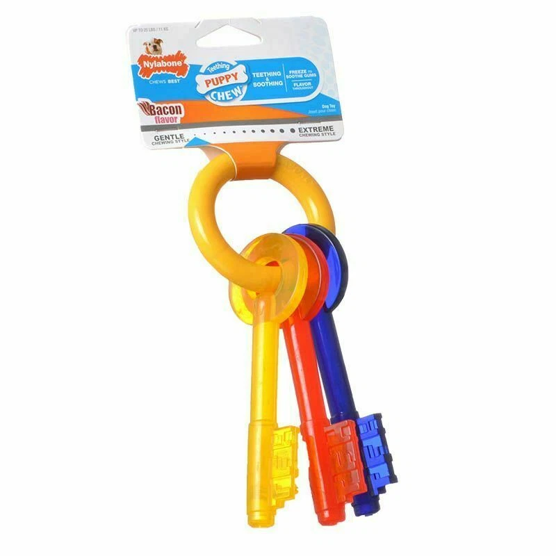 Juguete para masticar llaves de dentición para cachorro Nylabone pequeño para perros de hasta 25 libras. Foto 1 de 1