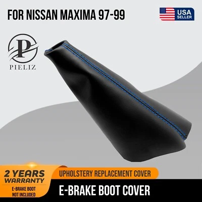 E Brake Boot Cover PVC Leather Fits for Nissan Maxima 1997-1999 Blue Stitch - image 1 of 4