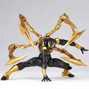 AMAZING YAMAGUCHI Iron Spider Man 16cm 6in Black Action Figure Licensed Repo - Picture 1 of 2
