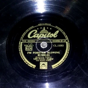 LES PAUL Josephine / I'm Forever Blowing Bubbles 78 RECORD RARE UK CAPITOL 13583 - Picture 1 of 2