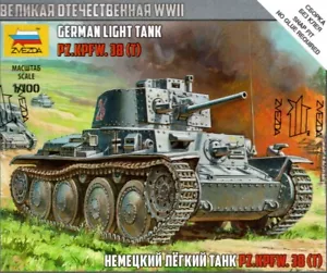 Zvezda 1:100 Deutscher leichter Panzer Pz Kpfw 38 (T) ~ Kunst der Taktik - Bild 1 von 3