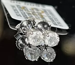 Pendientes de tachuelas de diamantes de 1/2 quilate (claridad I3, color IJ) oro blanco 14k nuevos con etiquetas $800 - Imagen 1 de 9