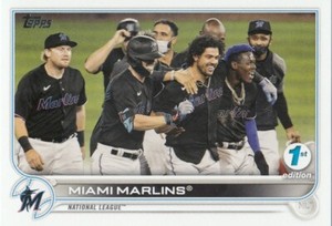 MIGUEL ROJAS JESUS AGUILAR MARLINS TEAM TOPPS FIRST 1ST EDITION #326 2022 22