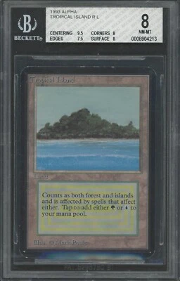 TROPICAL ISLAND Alpha Rare Reserved List BGS 8 Vintage MTG [Nostalgium] - Image 1 of 2