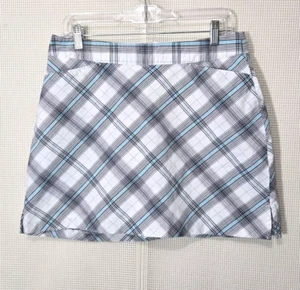 Lady Hagen Skort Womens 10 White Blue Plaid Shorts Golf Tennis Athletic Skirt - Picture 1 of 13