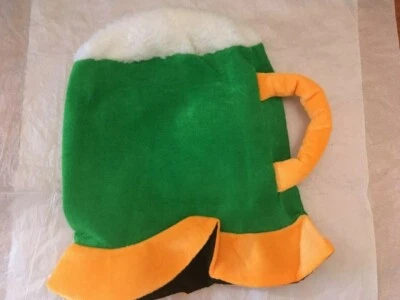 Saint Patrick's Day Green Tankered Felt Mug Hat w/Orange Handle Trim. - Image 1 of 2