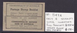 BOOKLET: KGV SP: B47A ONLY HAS 4 STAMPS IN IT WMK COFA INVERTED.......... - Picture 1 of 1
