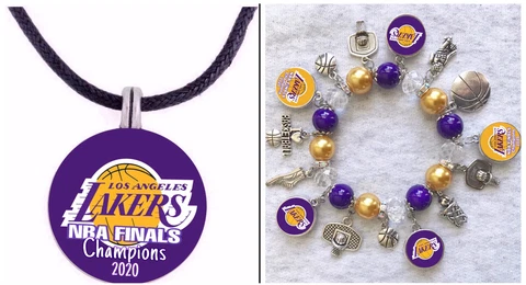 Los Angeles Lakers Necklace And Bracelet Set Cover