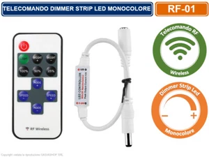 TELECOMANDO RF WIRELESS DIMMER PER STRIP LED MONOCOLORE - Foto 1 di 3