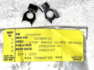 Stck. 2 - David Clark Aviation Headset Kuppel Stop Gehörschutz Stabilisator P/N 28384P-01 - Bild 1 von 1