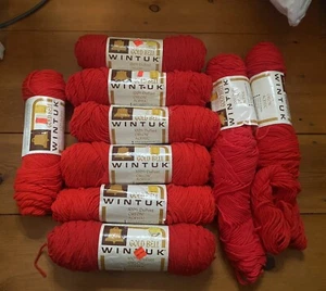 9 madejas campana dorada hilo Wintuk color rojo brillante 30. Acrílico Orlon 4 capas 3,5 OZ - Imagen 1 de 11
