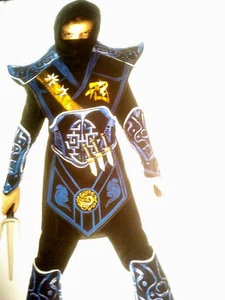 Boys Ninja Warriors Blue Battle Ninja Halloween Costume Sz (6-7 ) *REDUCED* - Picture 1 of 5