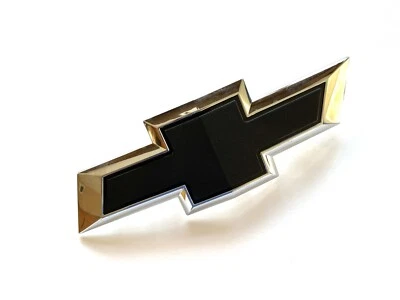 Chevy Silverado 1500 2500HD 3500HD 2015-19 cromo negro emblema de pajarita delantera Foto 1 de 2