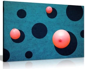 Abstract Pastel Pink Balloons Framed Canvas Print Wall Art Home Decor - Picture 1 of 6