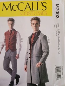 McCalls 7003 Costume Pattern Mens Coat Vest Pants Tie Size S M L XL XXL Uncut - Picture 1 of 3