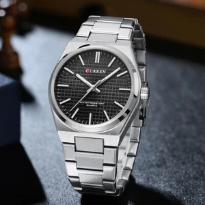 CURREN Fashion Unique Quartz Men's Wrist Watches Stainless Steel Strap Watch - Picture 1 of 15