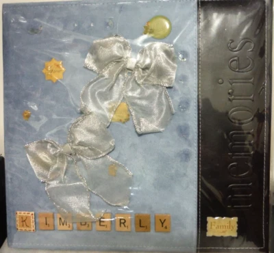 Finished Scrapbook 12 x 12 Album Add Photos!  Handmade w/ Cross Stitch Features - Image 1 of 4