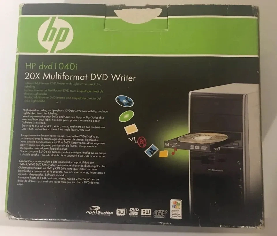 HP DVD 1040i Internal 20X Multiformat DVD Writer DVD RW DL Lightscribe - Image 1 of 4