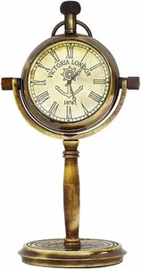 Antique Nautical Brass Table Top Clock Desk Clock Desktop Maritime Clock Gift - Picture 1 of 4