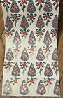 Vintage Large Roll Department Store Christmas Wrapping Paper Tree Holly Bells 6”