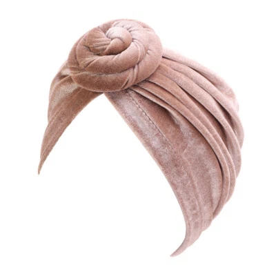 Mujeres Musulmanas Terciopelo Hiyab Turbante Sombrero Quimio Gorra Pérdida de Cabello Gorro Envoltura Árabe Foto 1 de 4