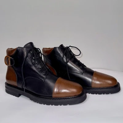 NUEVO EN CAJA Botas Chukka Gorsuch Ltd de Cuero Italiano Puntera Negra/Marrón Para Mujer 9M Foto 1 de 4