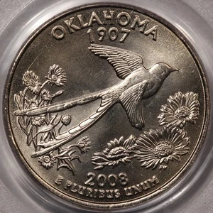 2008-P Oklahoma State Quarter PCGS MS-66 - Picture 1 of 4