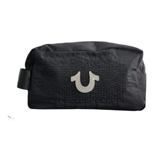 True Religion NEW Black Toiletry Bag Travel Kit Dopp Case Logo Pouch - Picture 1 of 6