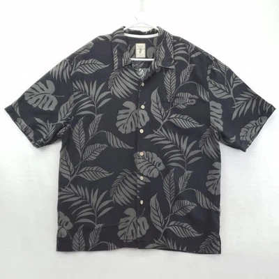 Camisa Jamaica Jaxx Para Hombres Extra Grande Negra Gris Seda Hawaiana Aloha Camisa de Campamento Foto 1 de 4