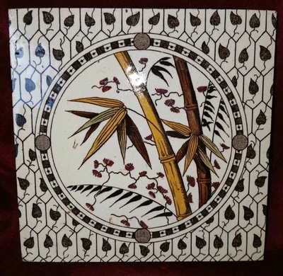 Fantástico azulejo de movimiento estético antiguo de bambú de 6" pulgadas excelente  Foto 1 de 4