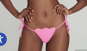 Agent Provocateur Lorna Pink Scallop Side Tie Bikini Bottom AP size 3 / Medium