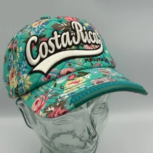 Costa Rica Robin Ruth Hat Women's Pura Vida Floral Baseball Snapback -Teal Pink - Picture 1 of 9