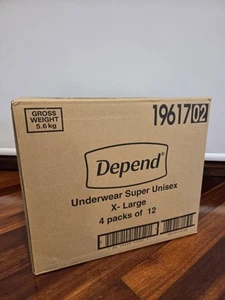 Presale Depend Super Underwear Unisex Xl - Extra Large Carton(4X12pk) - Picture 1 of 6