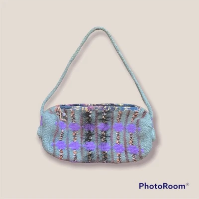 🏰🩰 Vintage Whimsical Fairy moss green wool bag Satchel Purse - Image 1 of 4